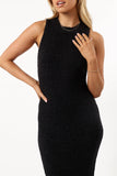 Liam Knit Midi Dress Black