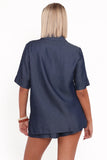 Aaliyah Chambray Shorts Dark Wash