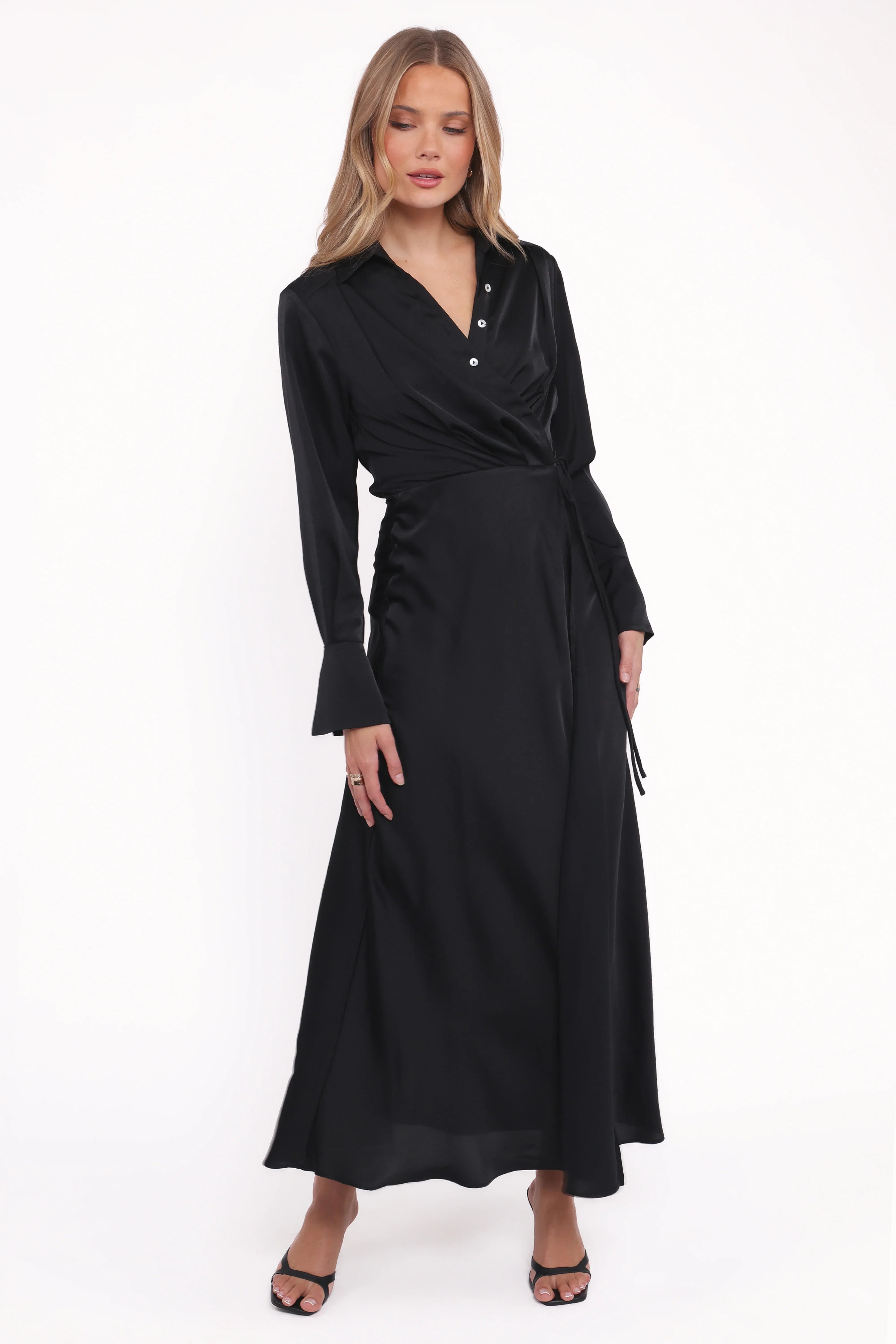 Verna Long Sleeve Maxi Dress Black