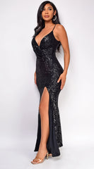 Euphrasia Black Sequin Gown