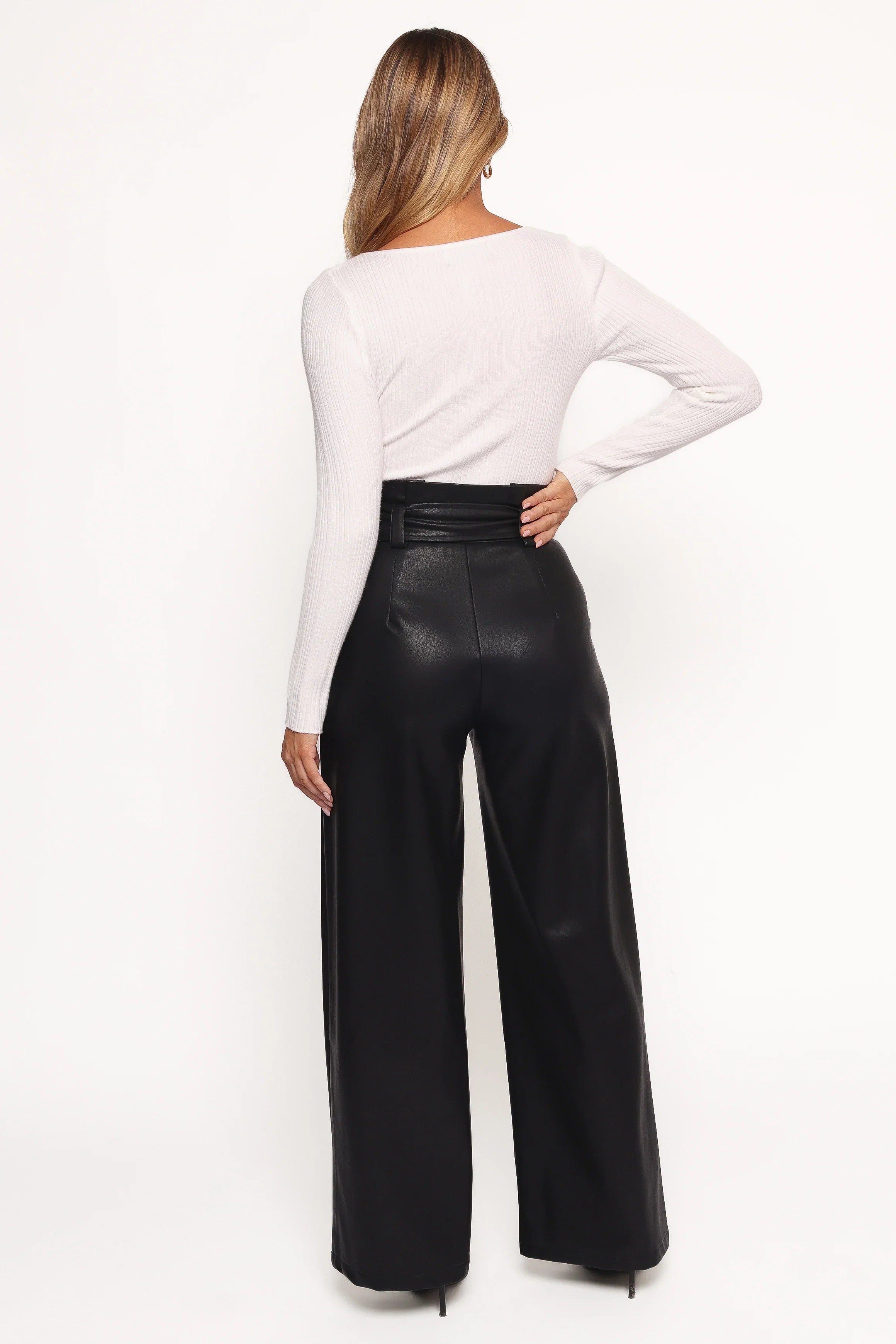 Kieran Faux Leather Pant Black