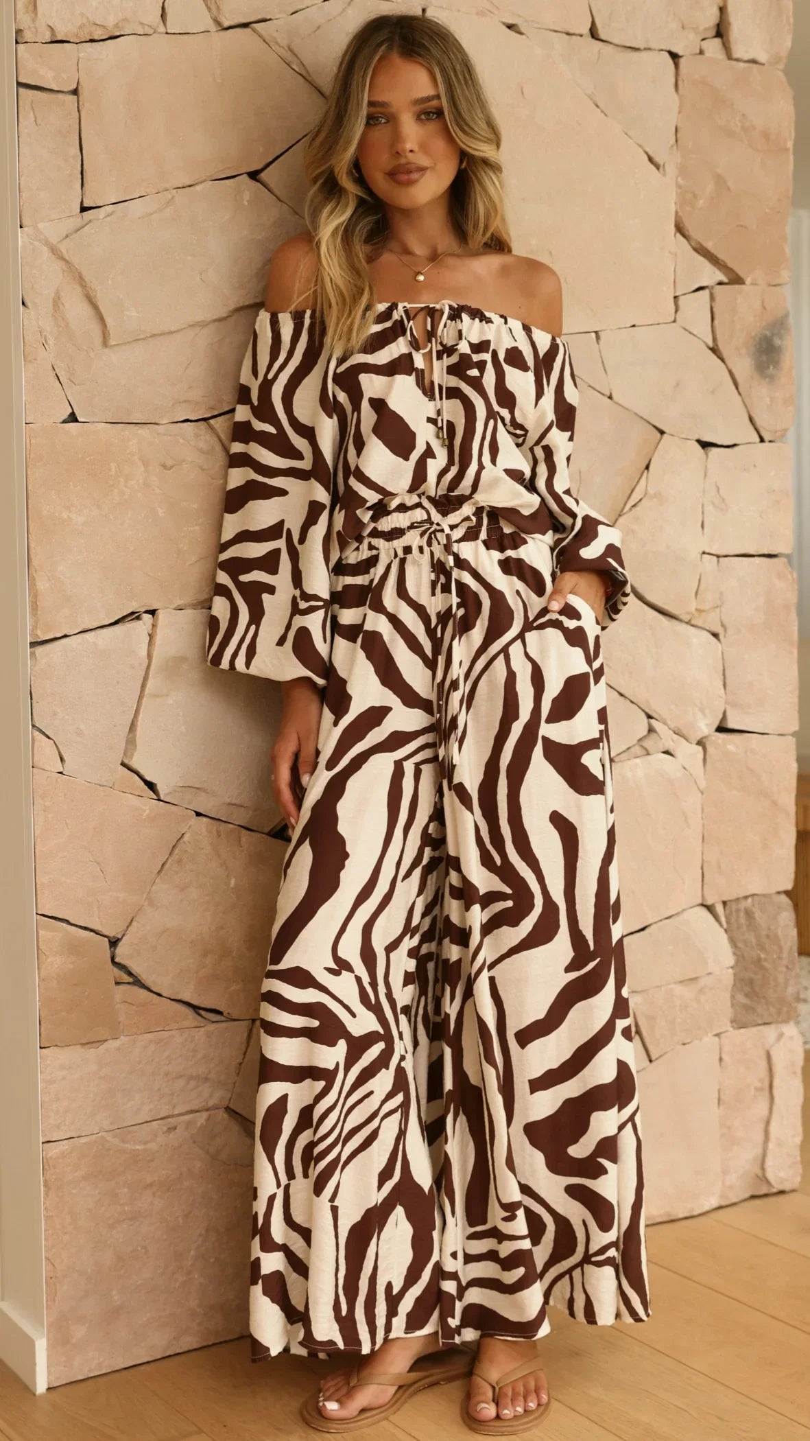 Avery Wide Leg Pants Luna Mocha