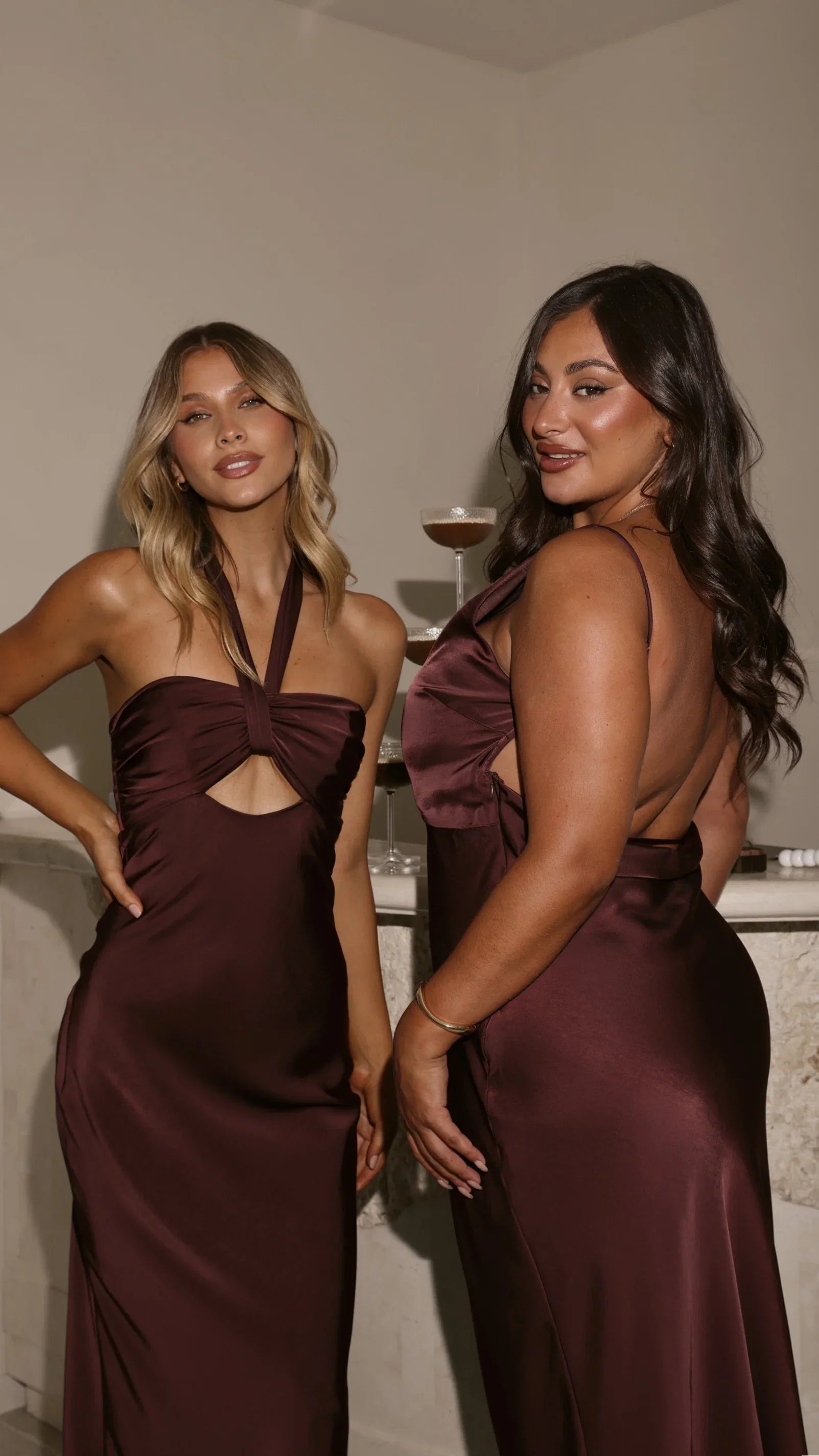 Grace Halter Maxi Dress Chocolate