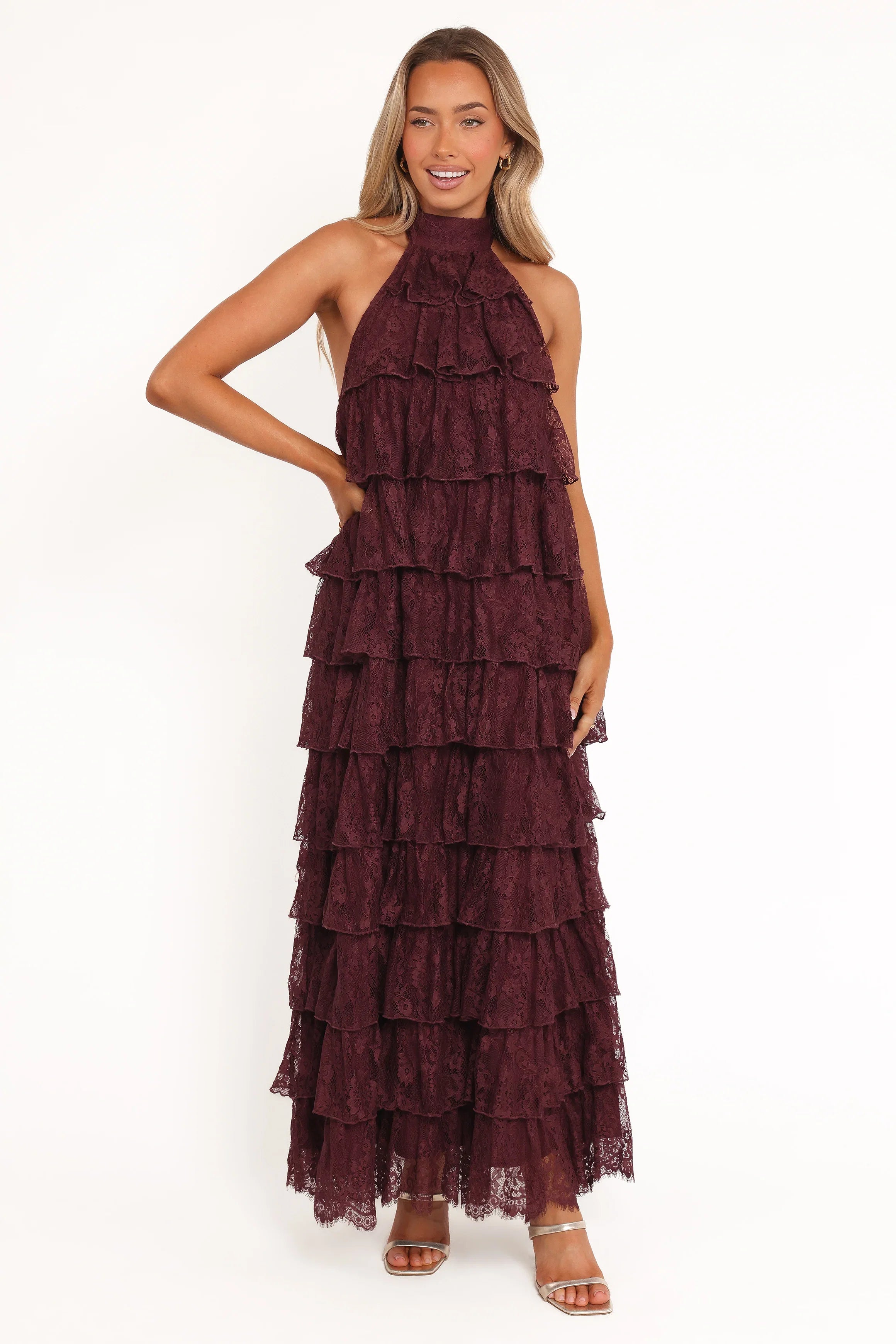 Zoella Maxi Dress Cherry Lace