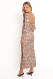 Gisella Long Sleeve Midi Brown Floral