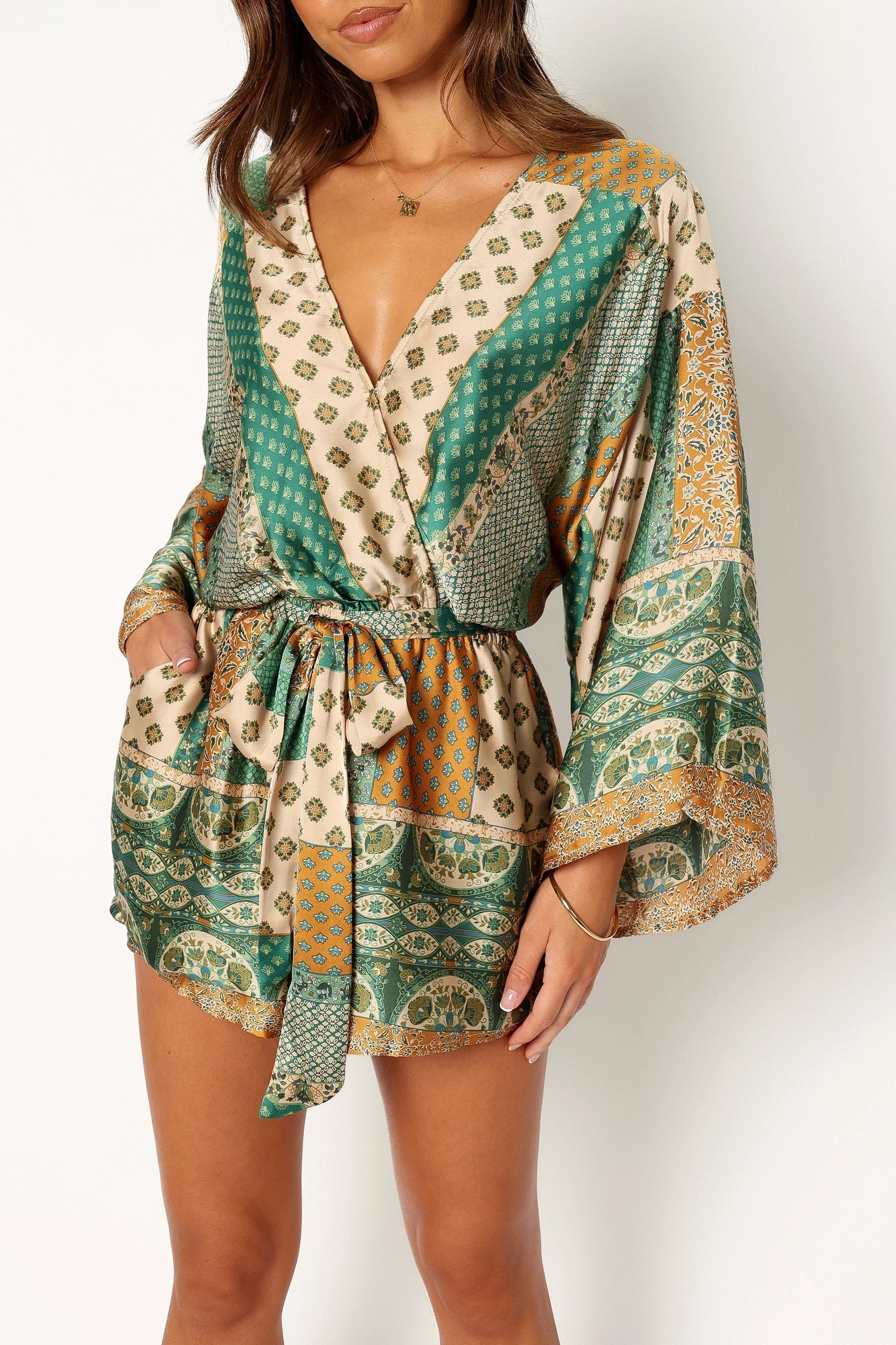 Elyse Romper Green