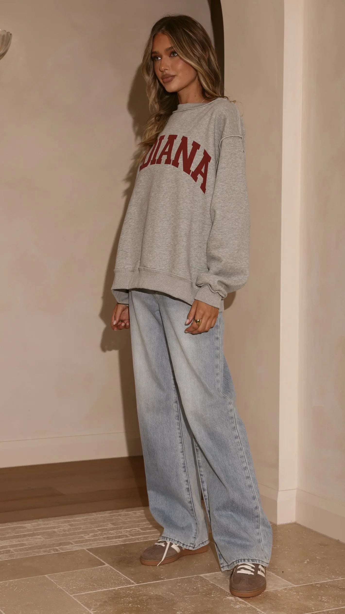 Indiana Crewneck Sweater Grey