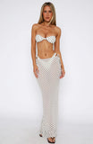Luminous Maxi Skirt Cream Choc Stripe