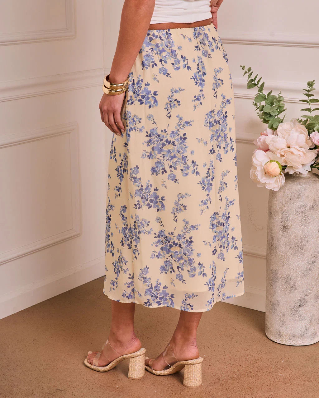 Delicate Haze Floral Maxi Skirt