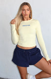 Love Addiction Long Sleeve Baby Tee Butter Yellow