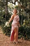 Nadia One Shoulder Maxi Dress Dusty Rose