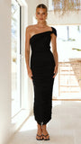 Liana Asymmetrical Maxi Dress Black