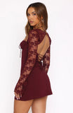 Wont Hide Long Sleeve Mini Dress Wine