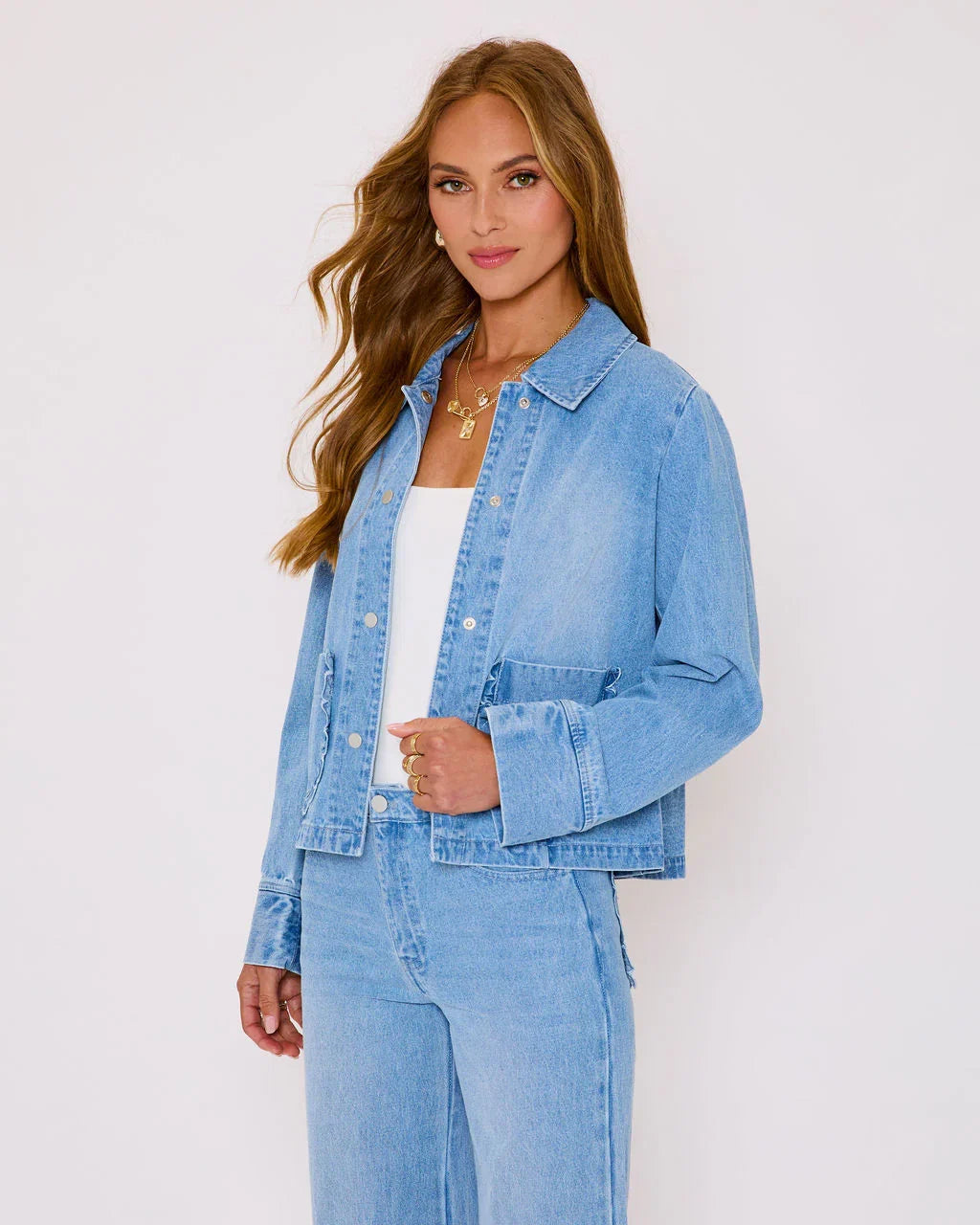 Sharleen Denim Button Down Top