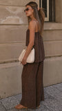 Rubi Top and Pants Set Chocolate Polka