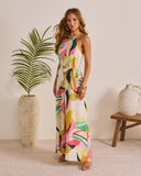 Vacation Crush Abstract Halter Jumpsuit
