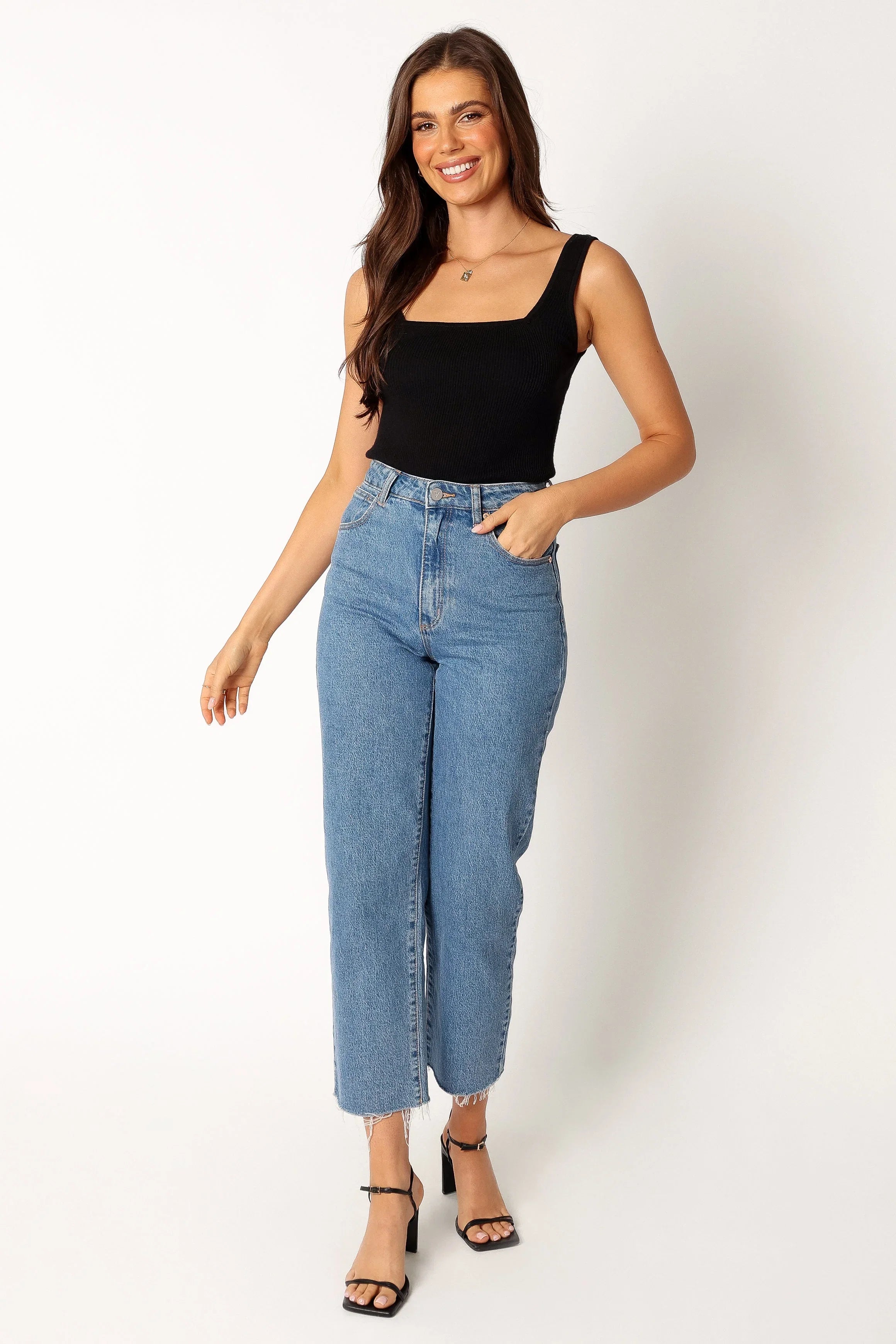 Vicki Rib Tank Black