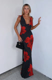 Thats Amore Maxi Dress Black Scarlet Bloom