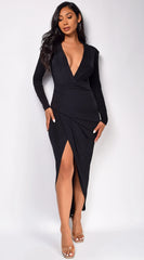 Mika Wrap Maxi Dress Black