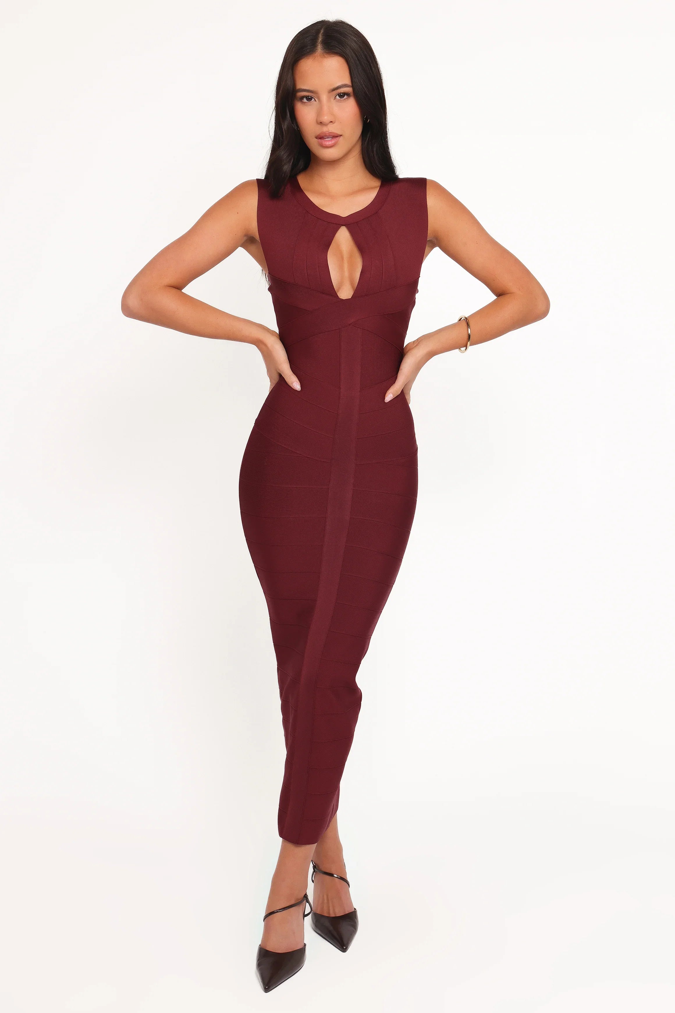 Josiah Midi Dress Burgundy