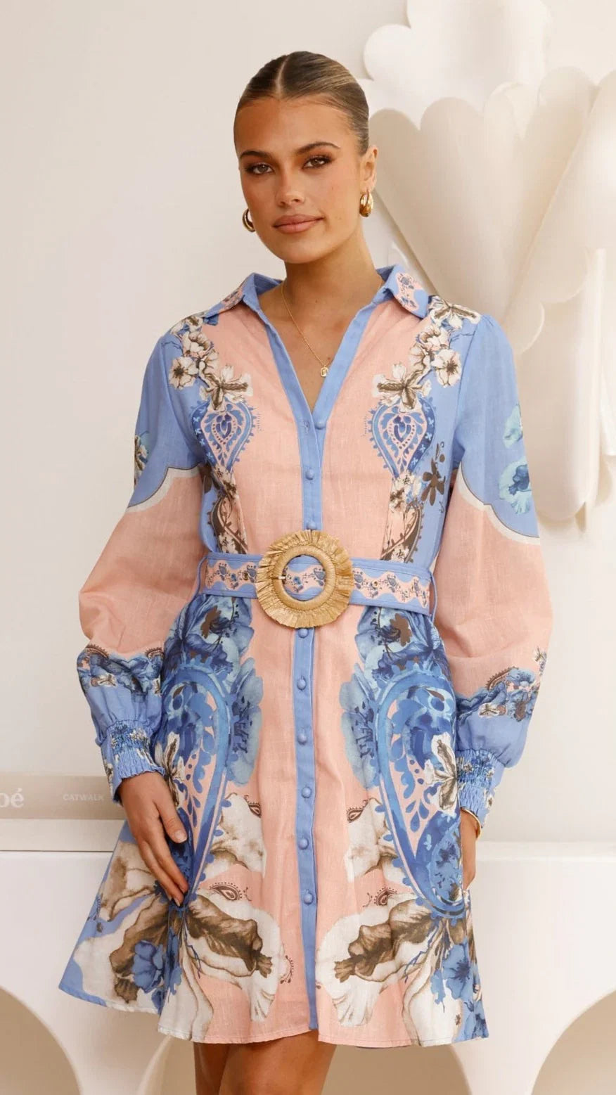 Atiah Mini Dress Willow Blue