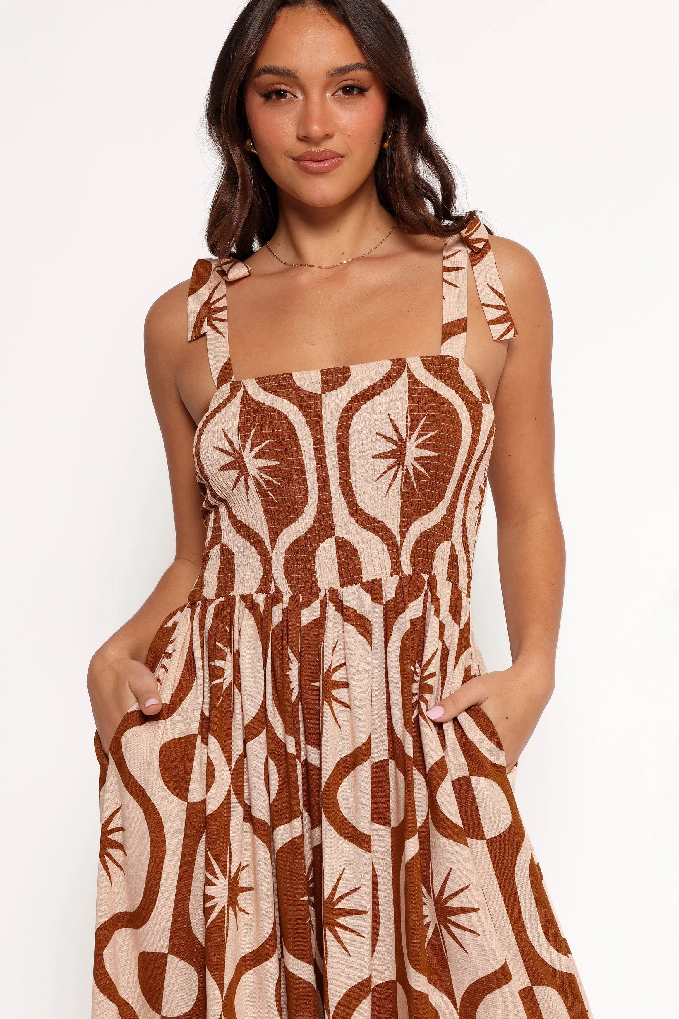 Ginelle Jumpsuit Tan Print