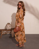 Shoreline Haze Printed Kaftan Cover Up Maxi Dress