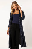 Karsyn Open Front Sequin Duster Navy