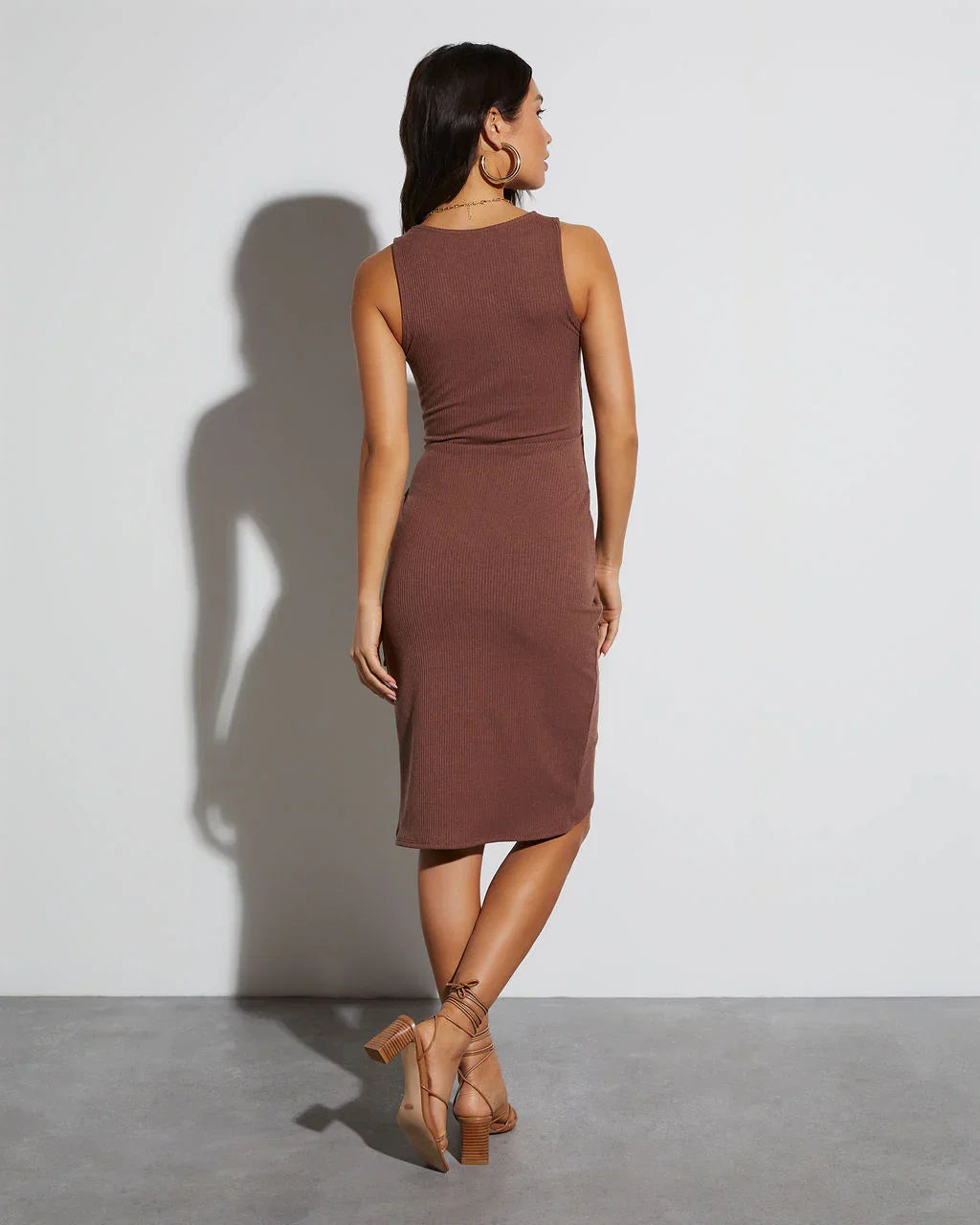 Wilmer Ribbed Front Tie Mini Dress