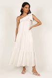 Ava One Shoulder Maxi Dress White