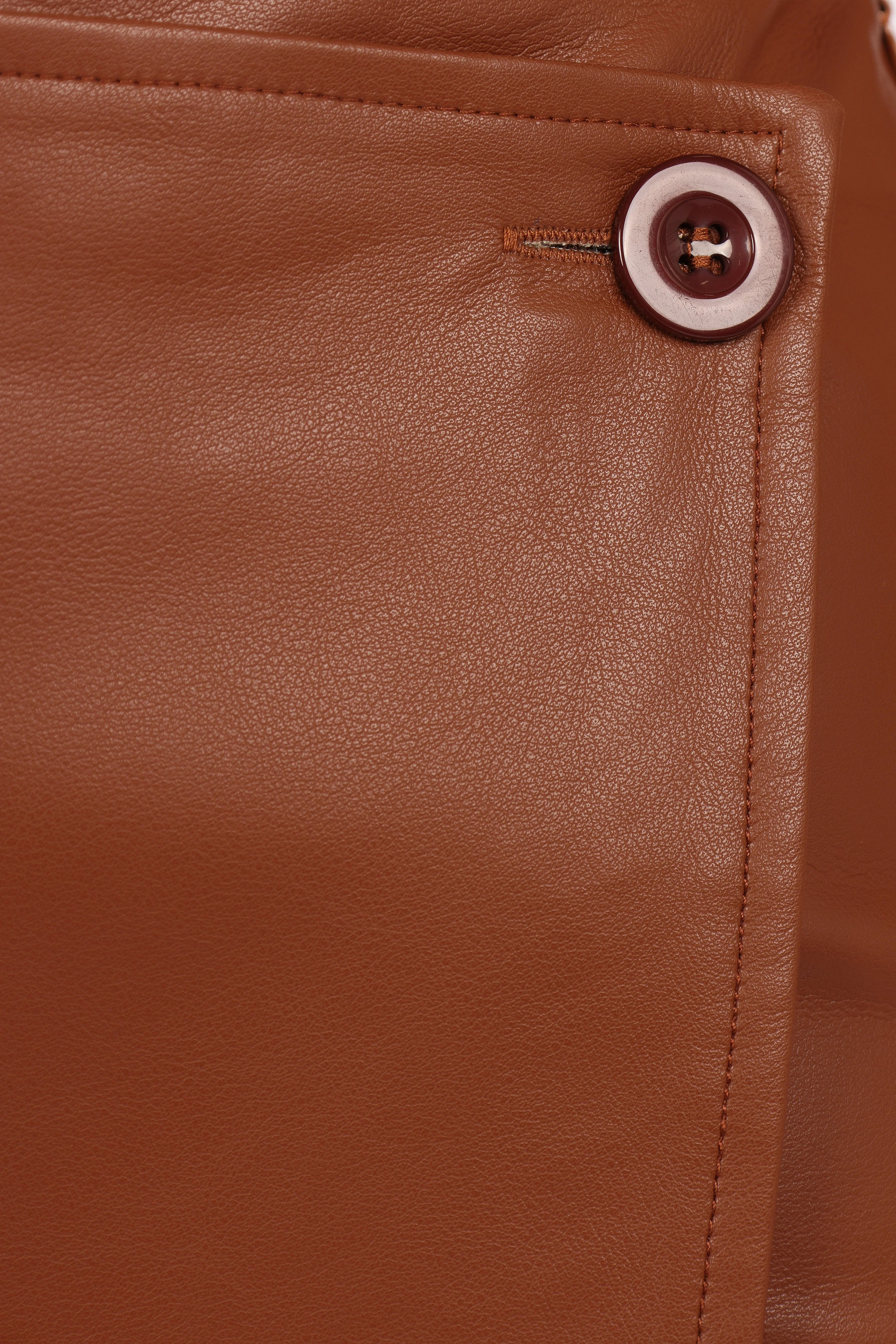 Rebecca Faux Leather Mini Skirt Camel
