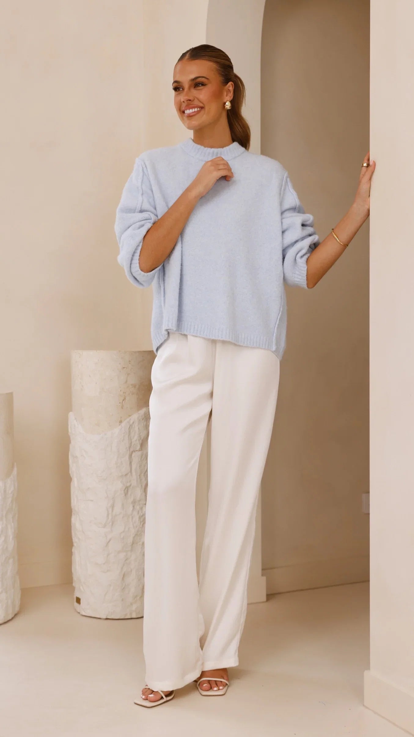 Ally Knit Sweater Blue
