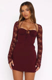 Wont Hide Long Sleeve Mini Dress Wine