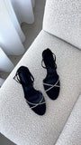 Vixin Heels Black Satin Diamante