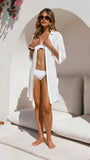 Vesper Button Down Beach Cover Up White