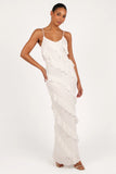 Ciao Ruffles Maxi Dress Cloud White