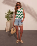 Island Ease Knit Chevron Print Tank Top