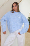 Vol 1 Oversized Printed Hoodie Blue Bow
