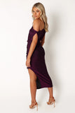 Santiago Off Shoulder Midi Dress Purple