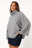 Bindy Cowlneck Knit Sweater Grey Marle