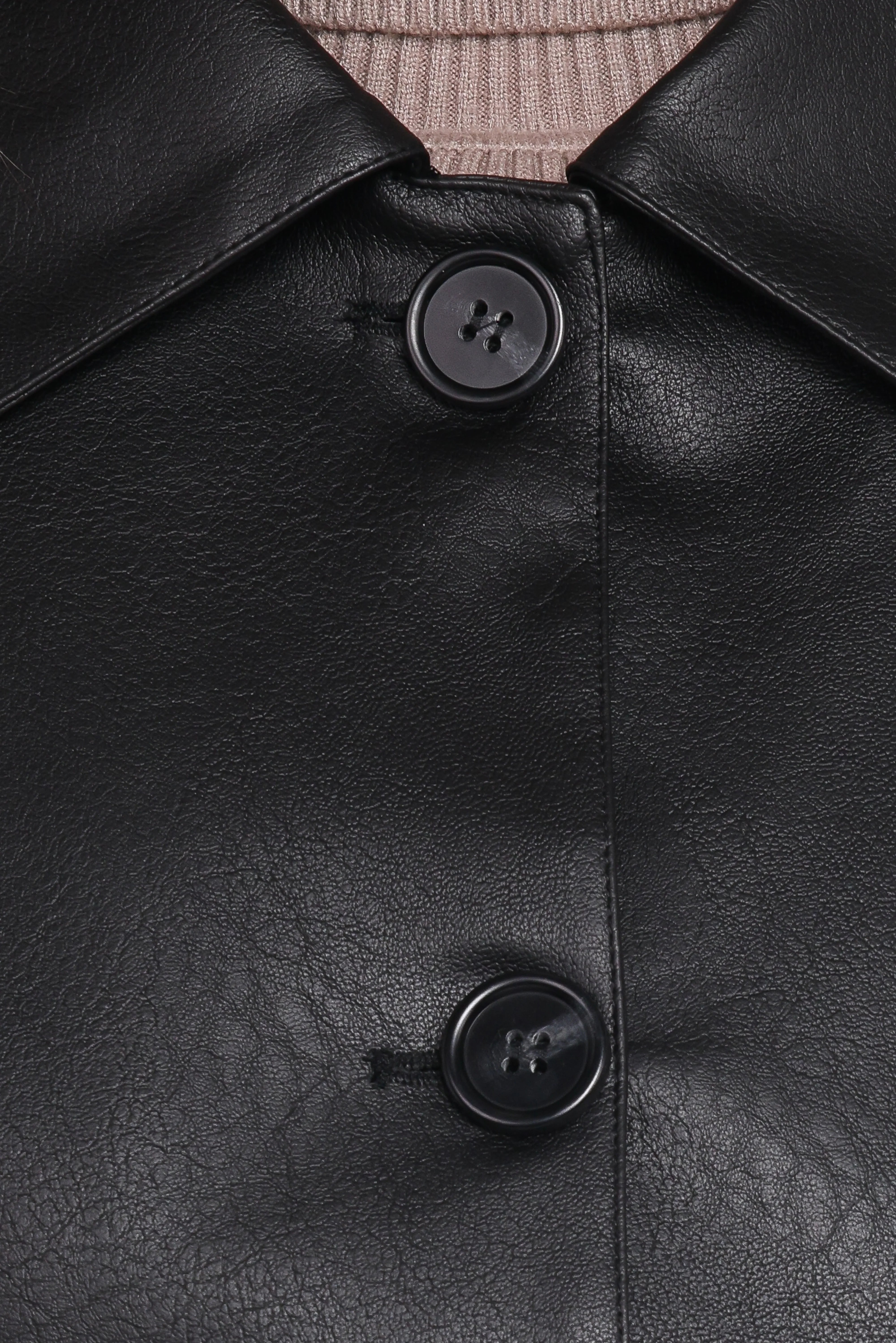 Hope Crop Faux Leather Jacket Black