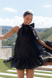 Sophia Bow Mini Dress Black