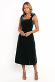 Laurel Velvet Midi Dress Emerald Green