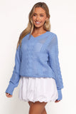 Janie Knit Sweater Blue