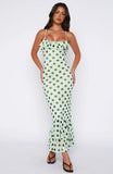 Amped Up Midi Dress Melon Black Polka Dot