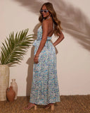 Holtz Satin Printed Halter Jumpsuit