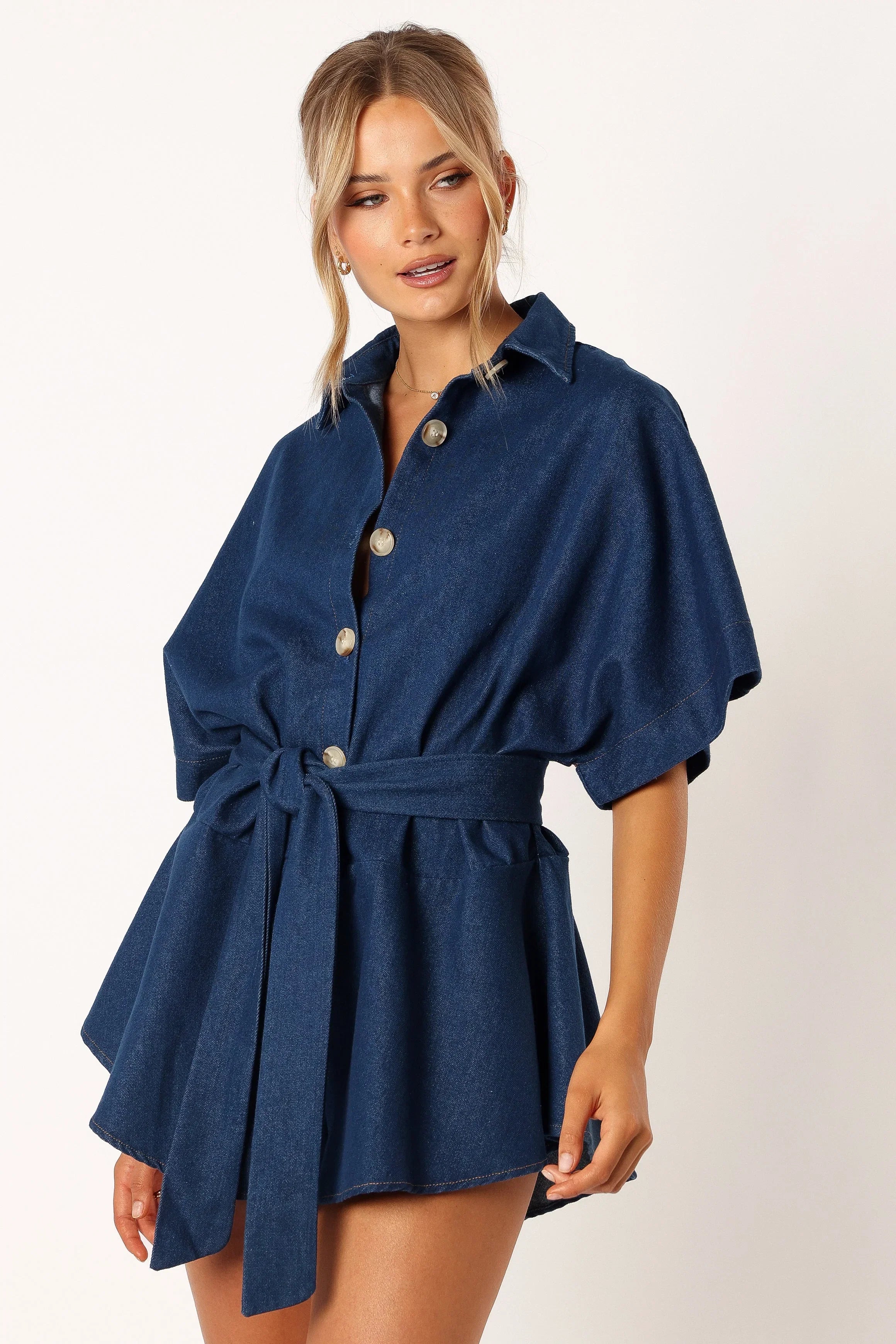 Harriette Romper Dark Denim