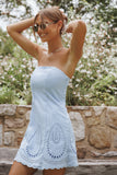 Aston Strapless Mini Dress Blue