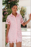 Tallie Button Up Mini Dress Pink