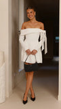 Halen Long Sleeve Mini Dress White